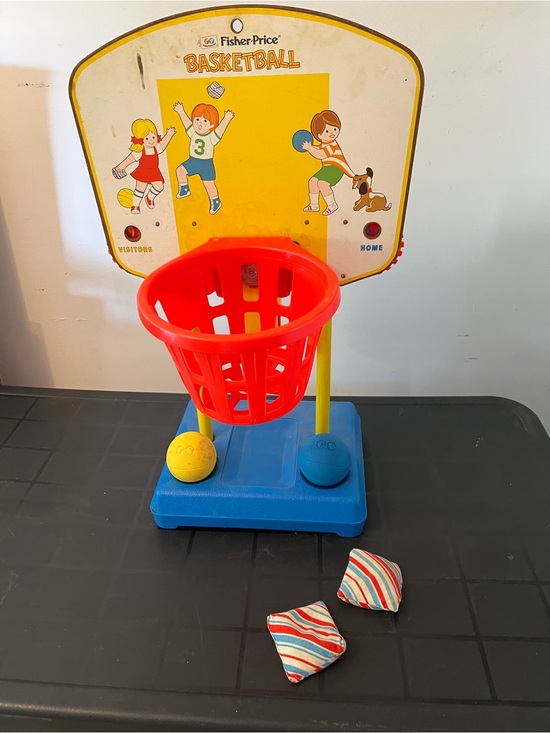 Fisher-Price Other - Vintage Fisher-Price Red, Blue & Yellow Kids Table Top Basketball Hoop Toy